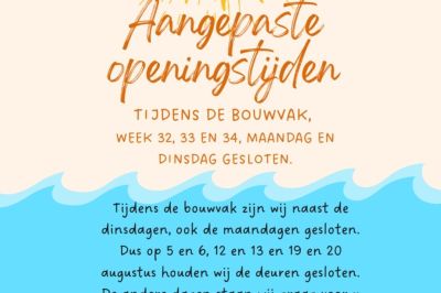 Aangepaste openingstijden